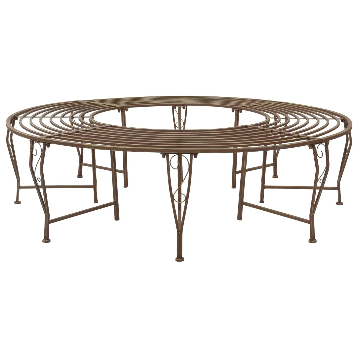 Trebens 8-Antall seter Ø 160 x 44 cm Stål Antikk Brun Rund