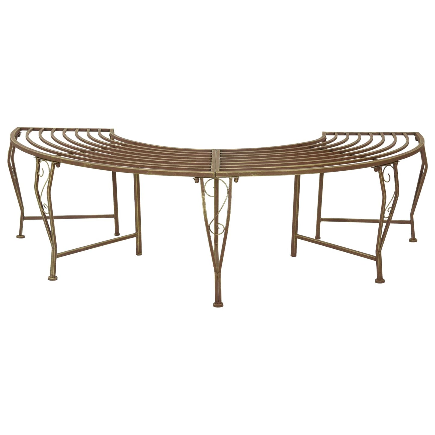Trebens 4-Antall seter 160 x 80 x 44 cm Stål Antikk Brun