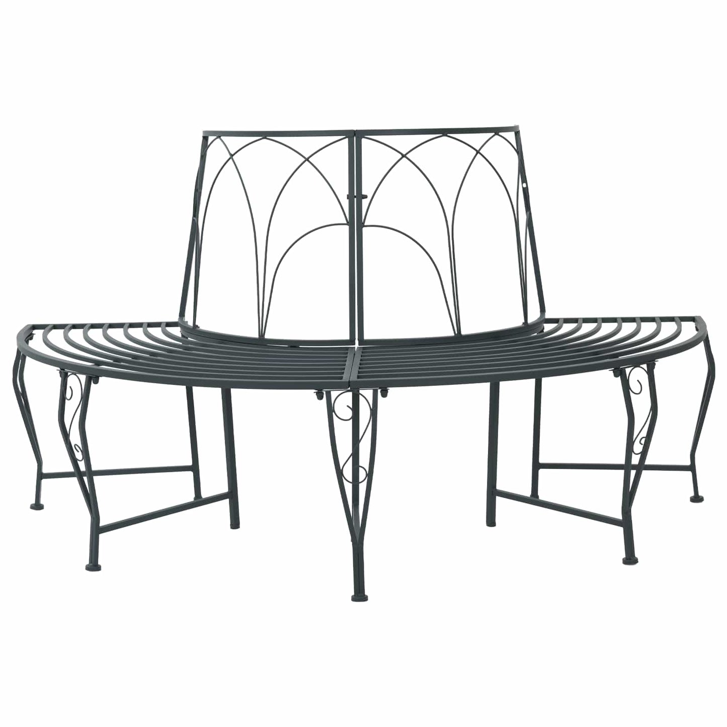 Trebens 4-Antall seter 160 x 80 x 89 cm Stål Sølvgrå halvrund