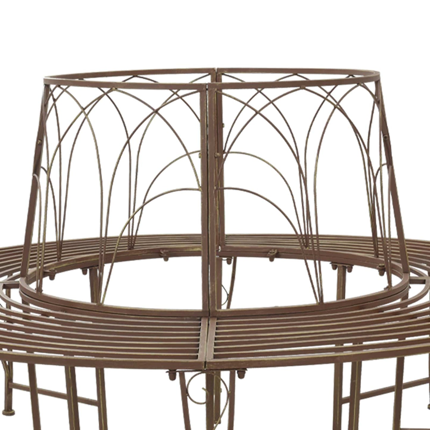 Trebens 8-Antall seter Ø 160 x 89 cm Stål Antikk Brun Rund