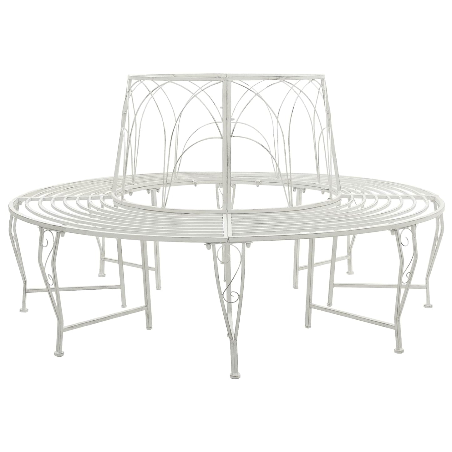 Trebens 8-Antall seter Ø 160 x 89 cm Stål Antikk hvit Rund