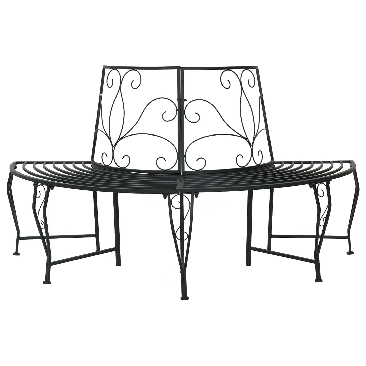 Trebens 4-Antall seter 160 x 80 x 89 cm Stål Svart halvrund