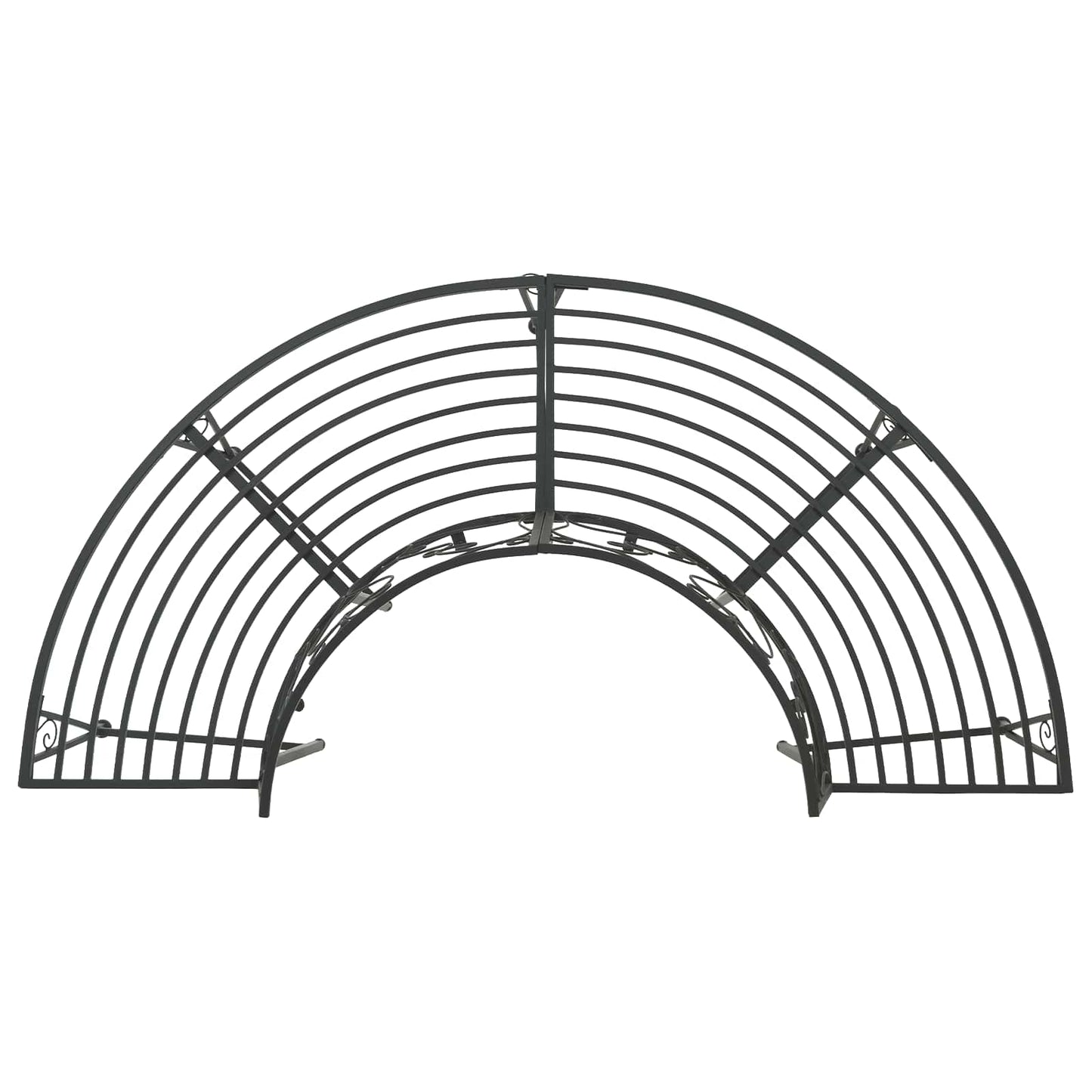 Trebens 4-Antall seter 160 x 80 x 89 cm Stål Svart halvrund