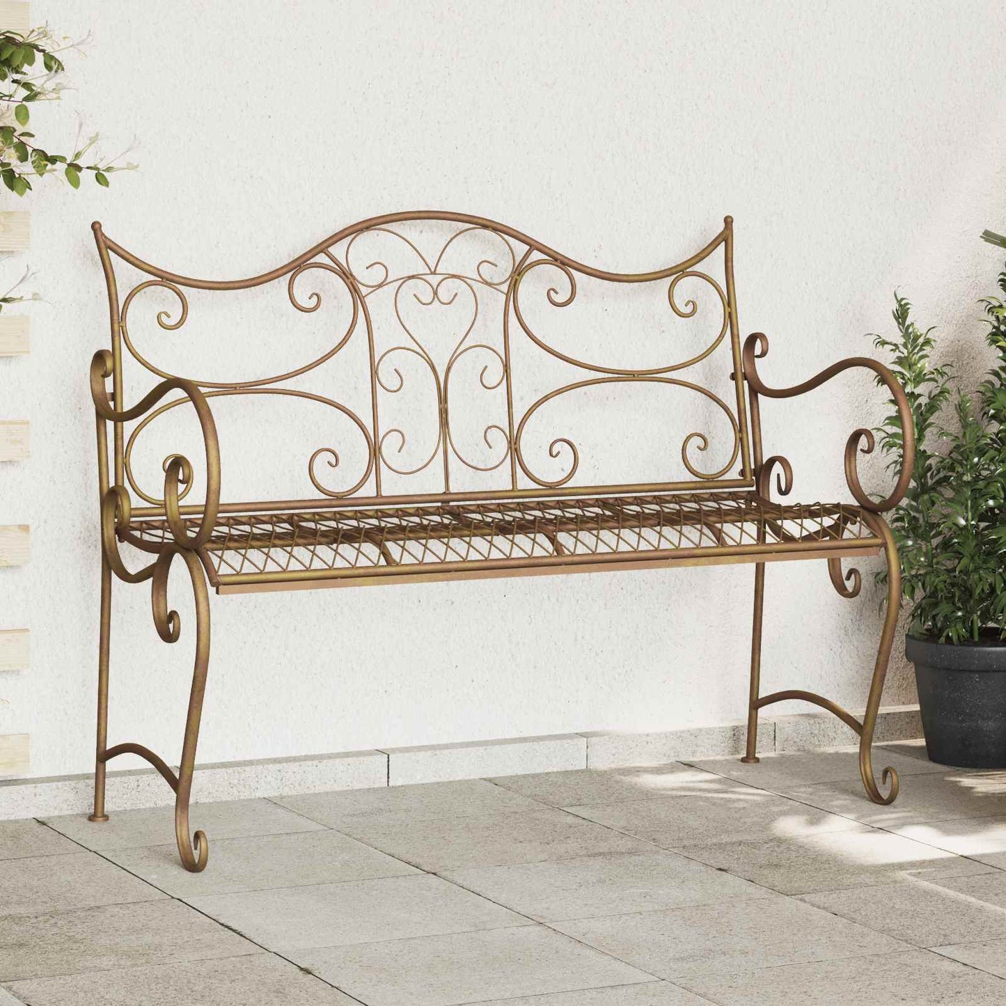 Hagebenk 2-Antall seter 114 x 56,5 x 90 cm Stål Antikk Brun