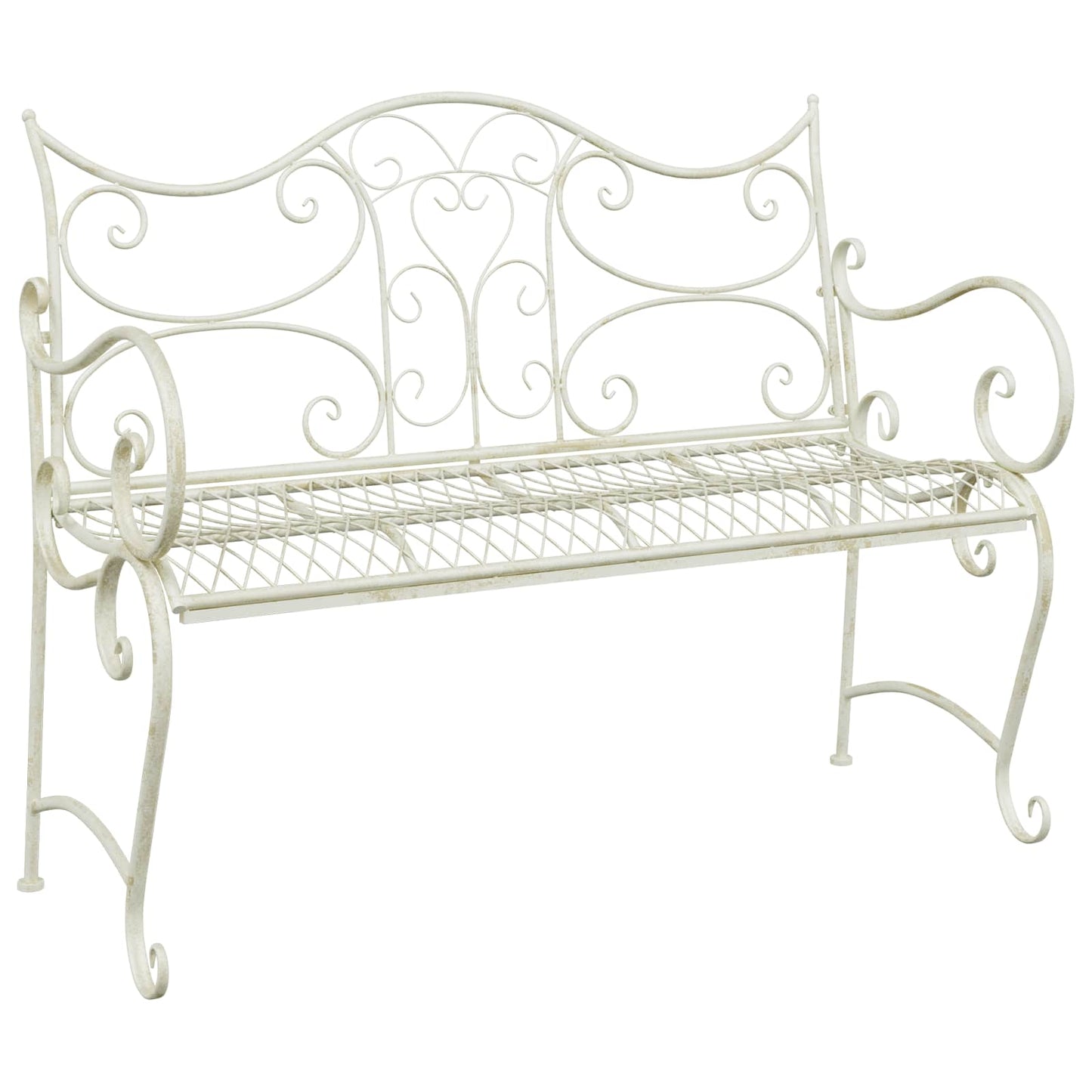 Hagebenk 2-Antall seter 114 x 56,5 x 90 cm Stål Antikk hvit