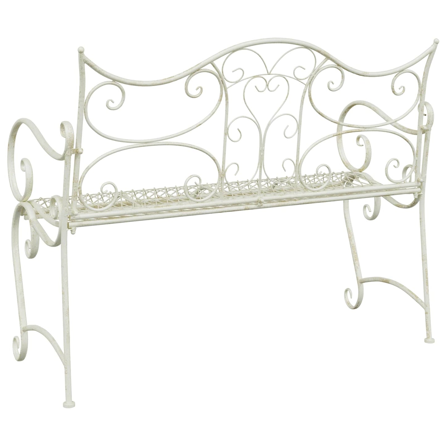 Hagebenk 2-Antall seter 114 x 56,5 x 90 cm Stål Antikk hvit
