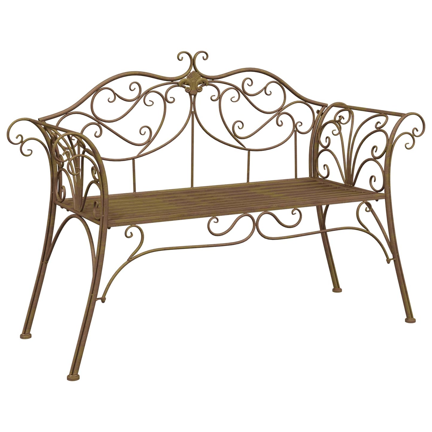 Hagebenk 2-Antall seter 130 x 47 x 90 cm Stål Antikk Brun