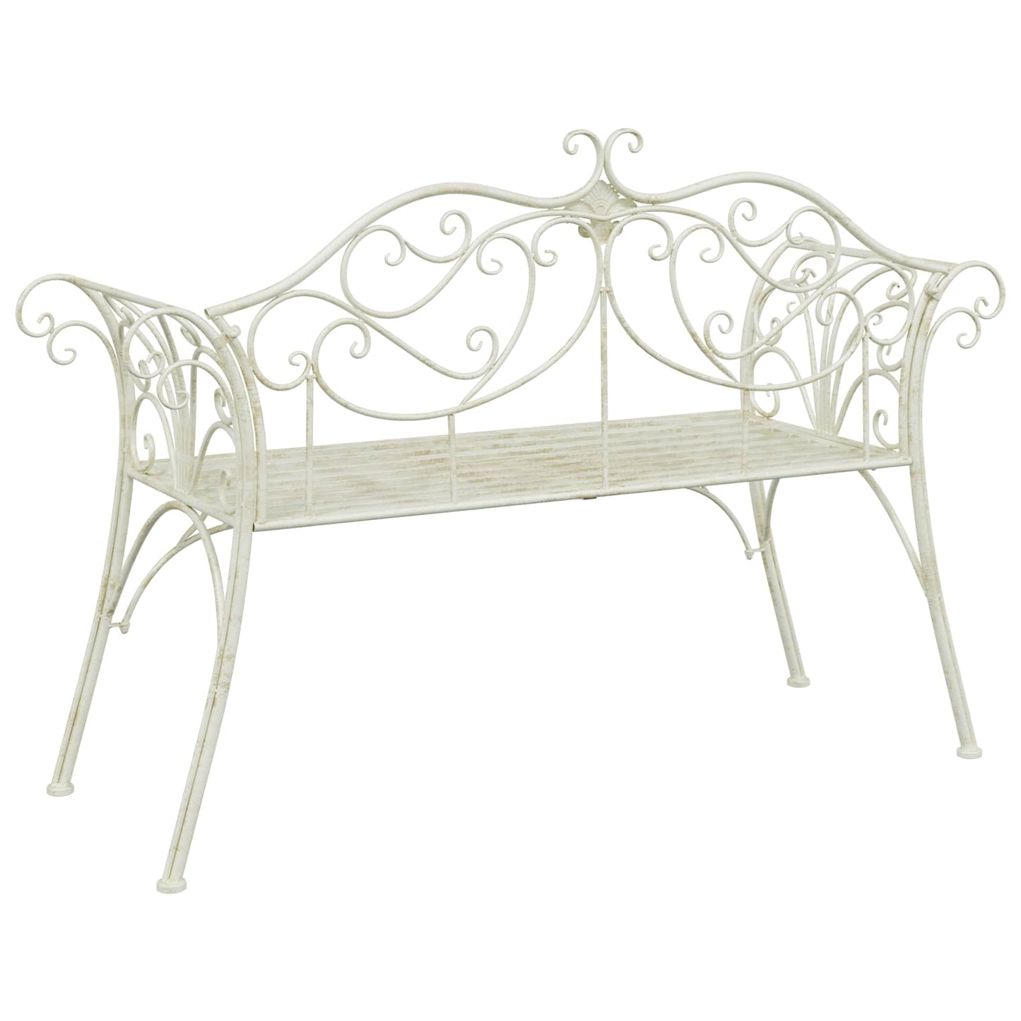 Hagebenk 2-Antall seter 130 x 47 x 90 cm Stål Antikk hvit
