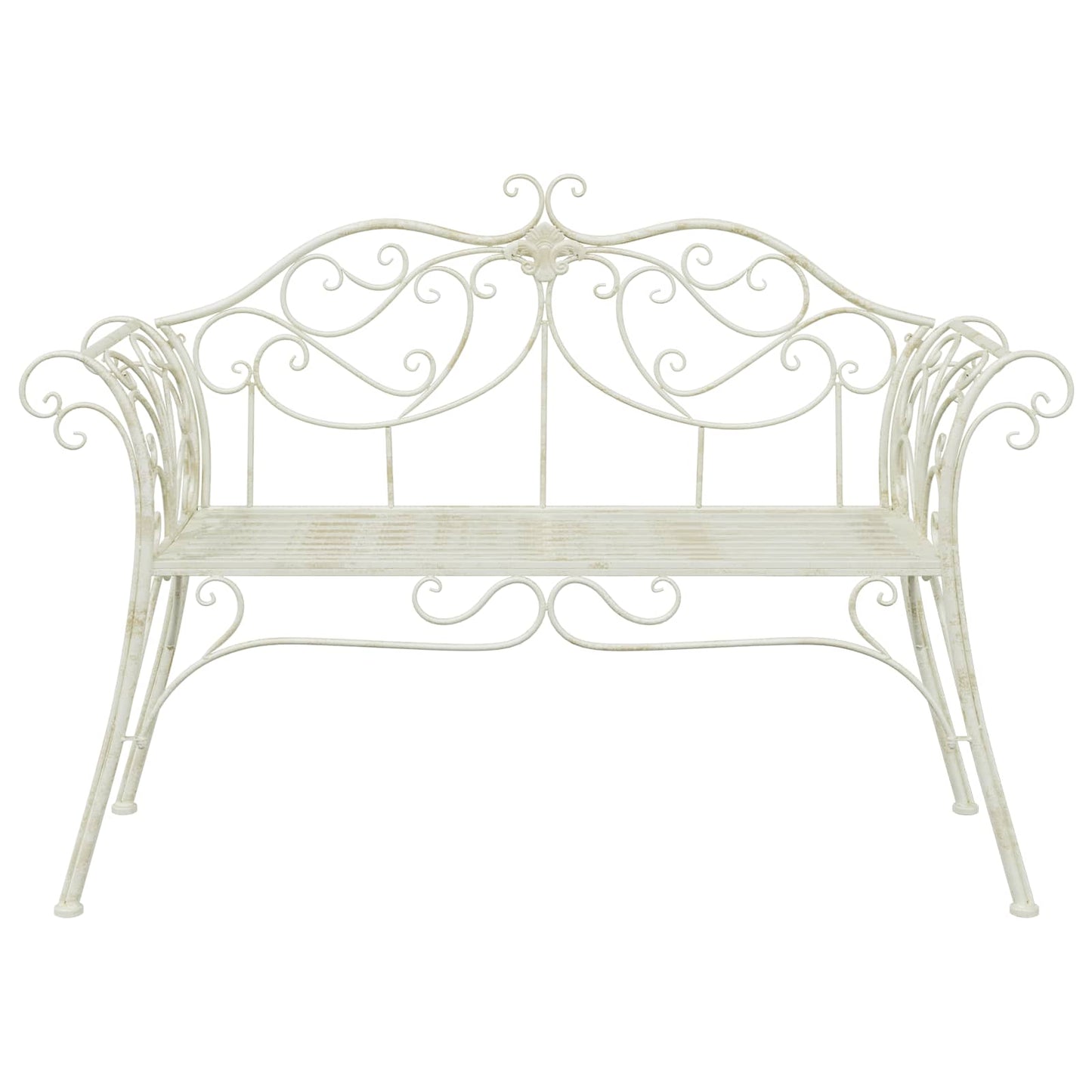 Hagebenk 2-Antall seter 130 x 47 x 90 cm Stål Antikk hvit