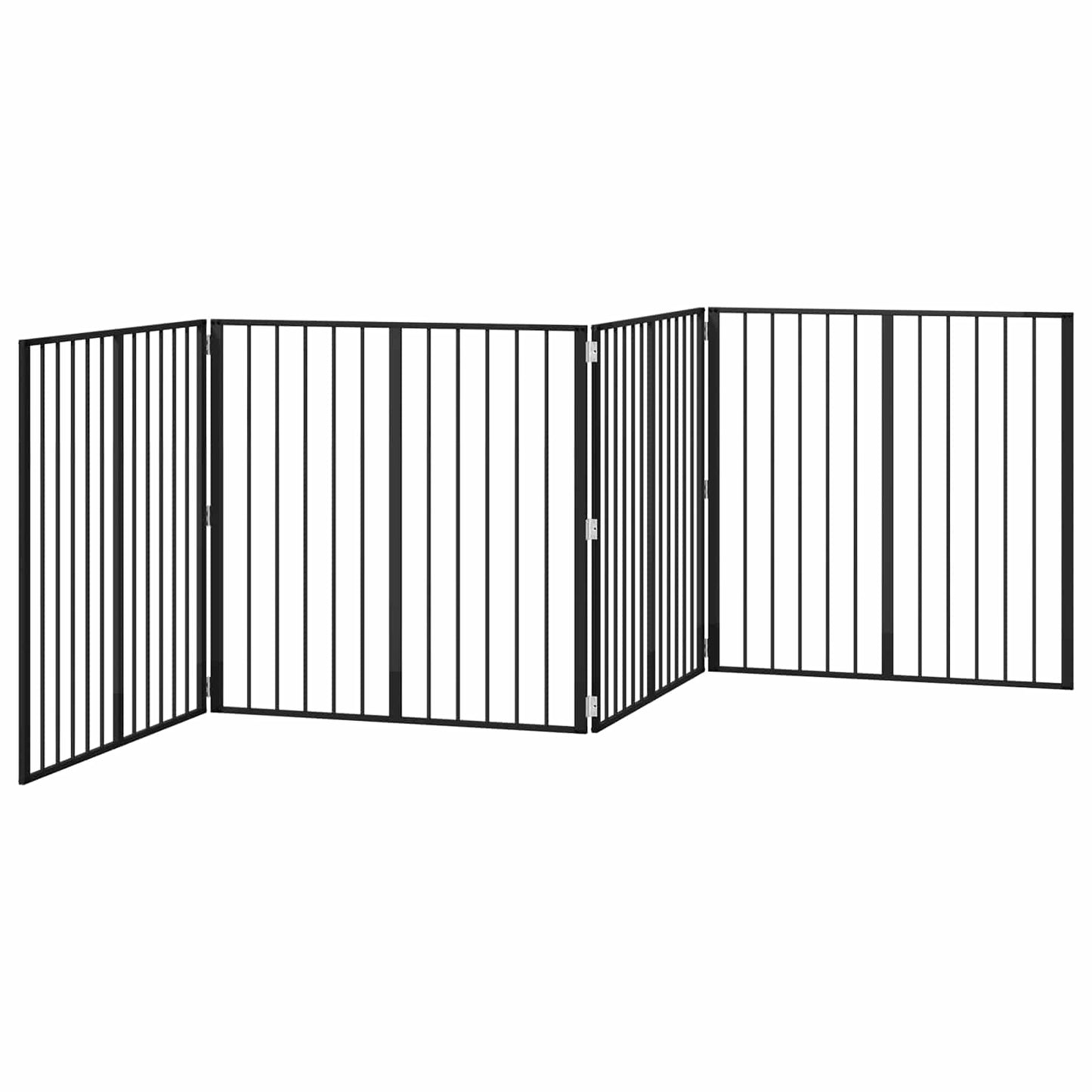 Hundeluke 4 pcs Svart 100 x 100 cm Galvanisert Stål