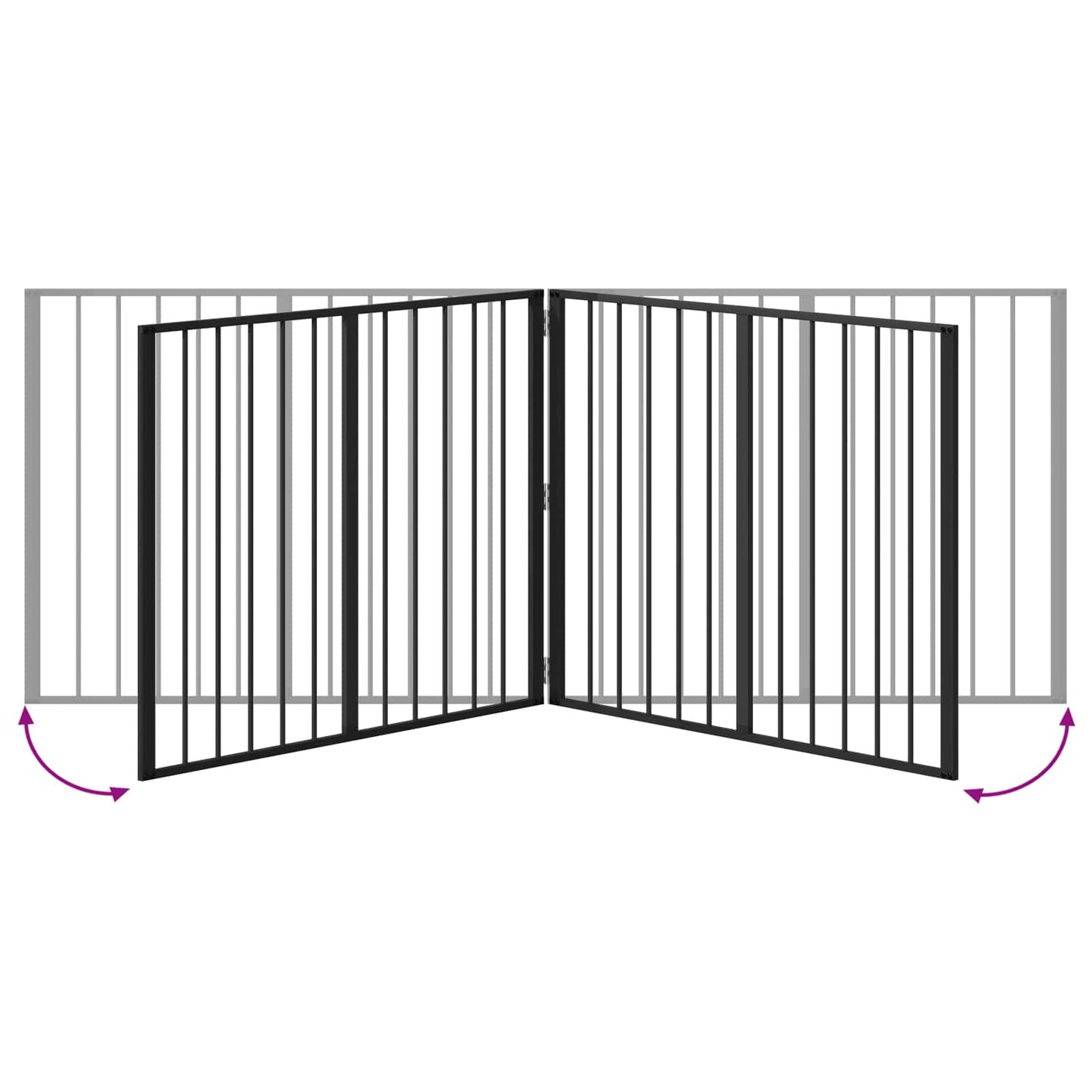 Hundeluke 2 pcs Svart 100 x 80 cm Galvanisert Stål