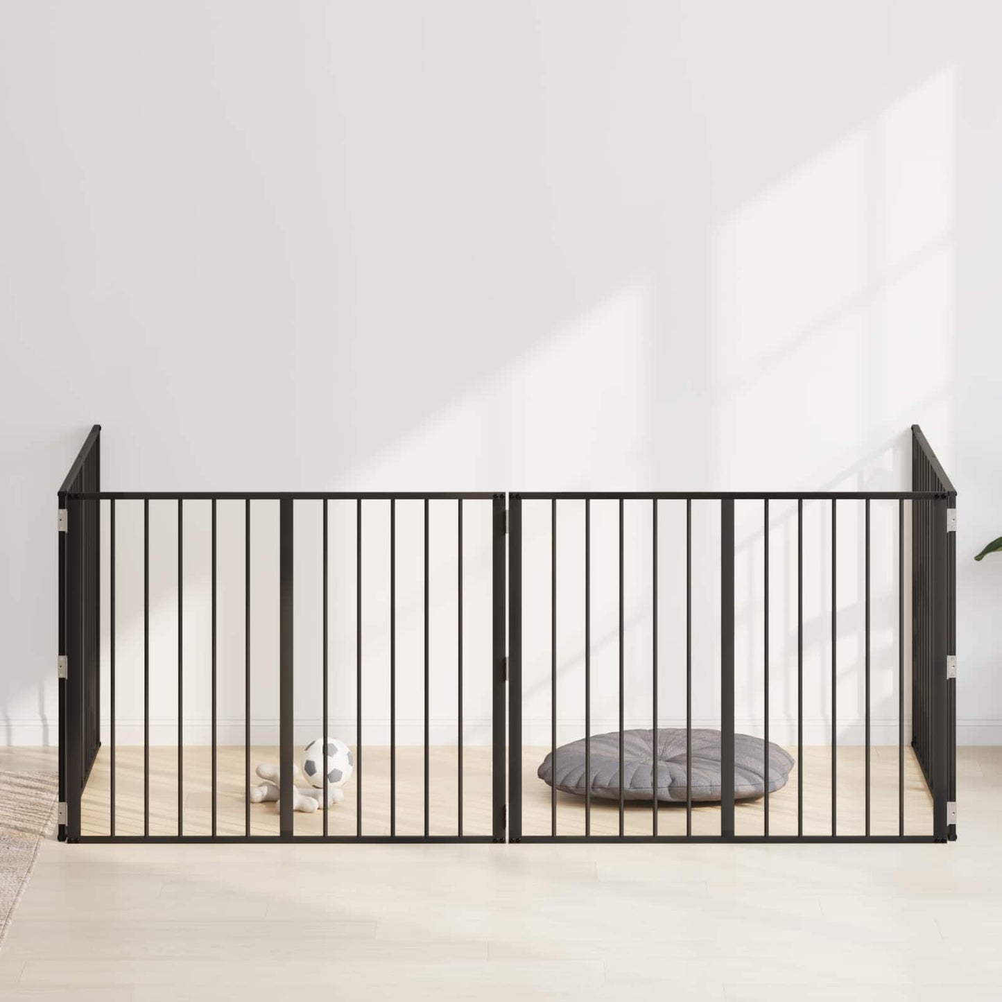 Hundeluke 4 pcs Svart 100 x 80 cm Galvanisert Stål
