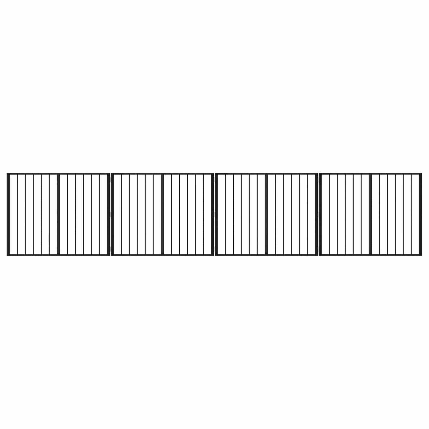 Hundeluke 4 pcs Svart 100 x 80 cm Galvanisert Stål