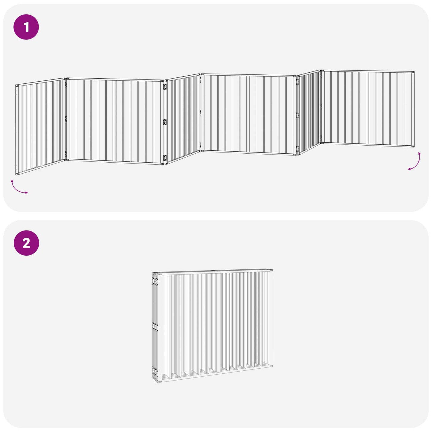 Hundeluke 6 pcs Svart 100 x 80 cm Galvanisert Stål