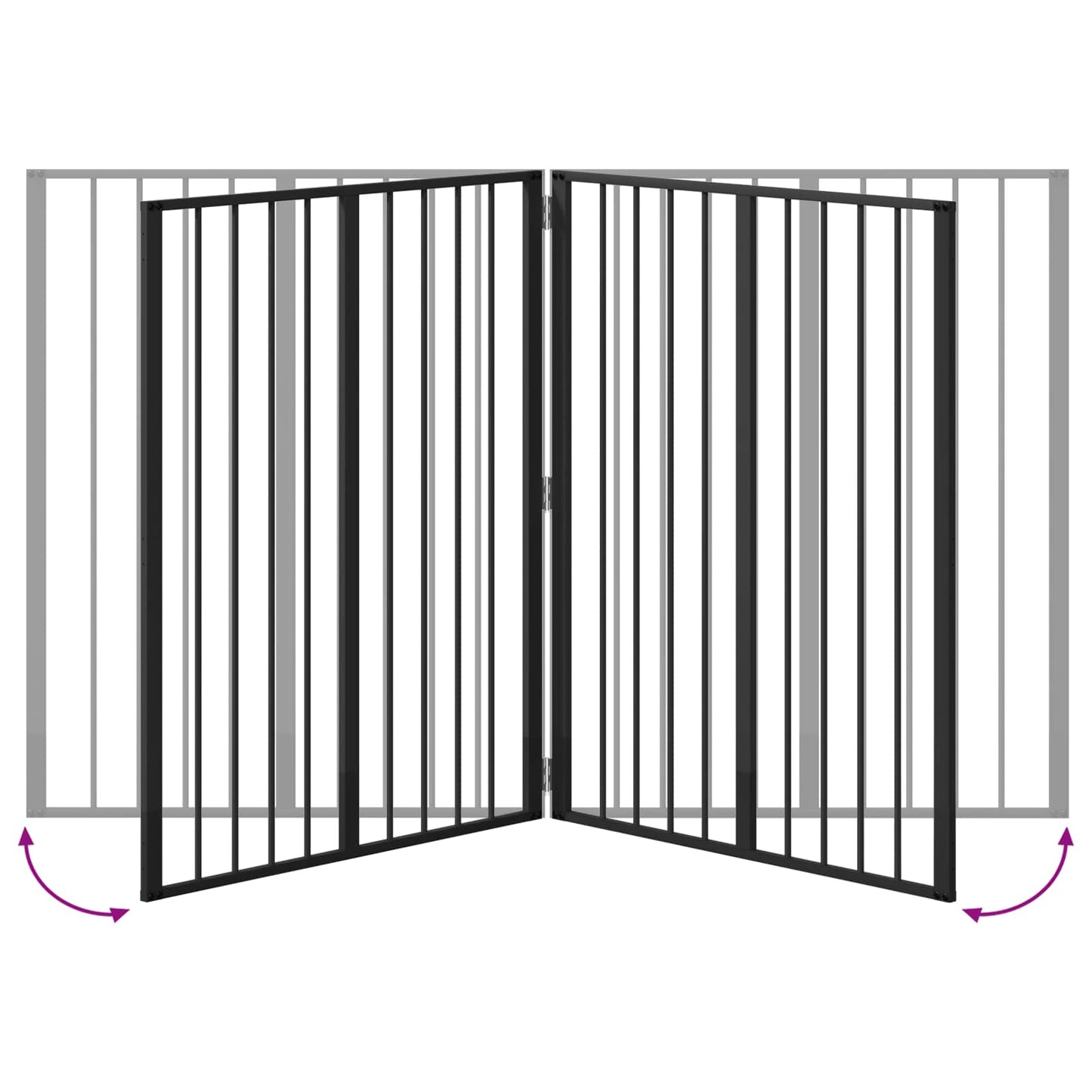 Hundeluke 2 pcs Svart 80 x 100 cm Galvanisert Stål