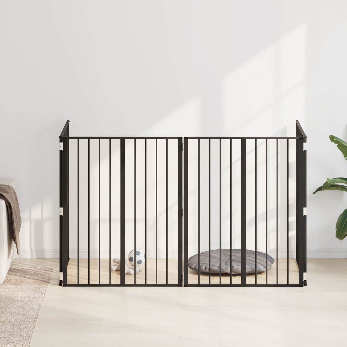 Hundeluke 4 pcs Svart 80 x 100 cm Galvanisert Stål