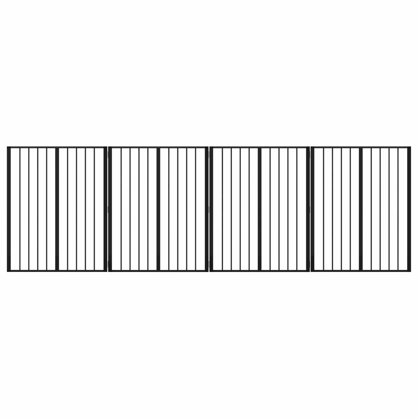 Hundeluke 4 pcs Svart 80 x 100 cm Galvanisert Stål