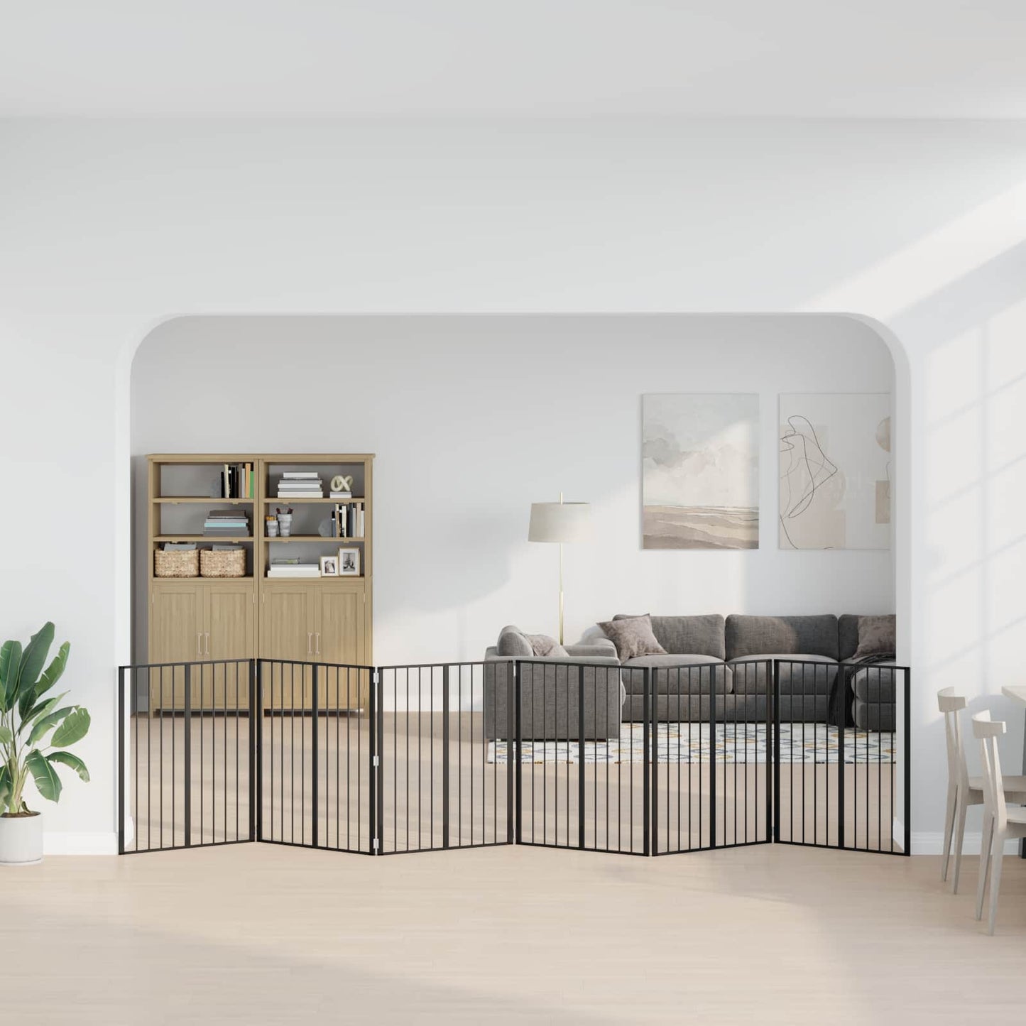 Hundeluke 6 pcs Svart 80 x 100 cm Galvanisert Stål