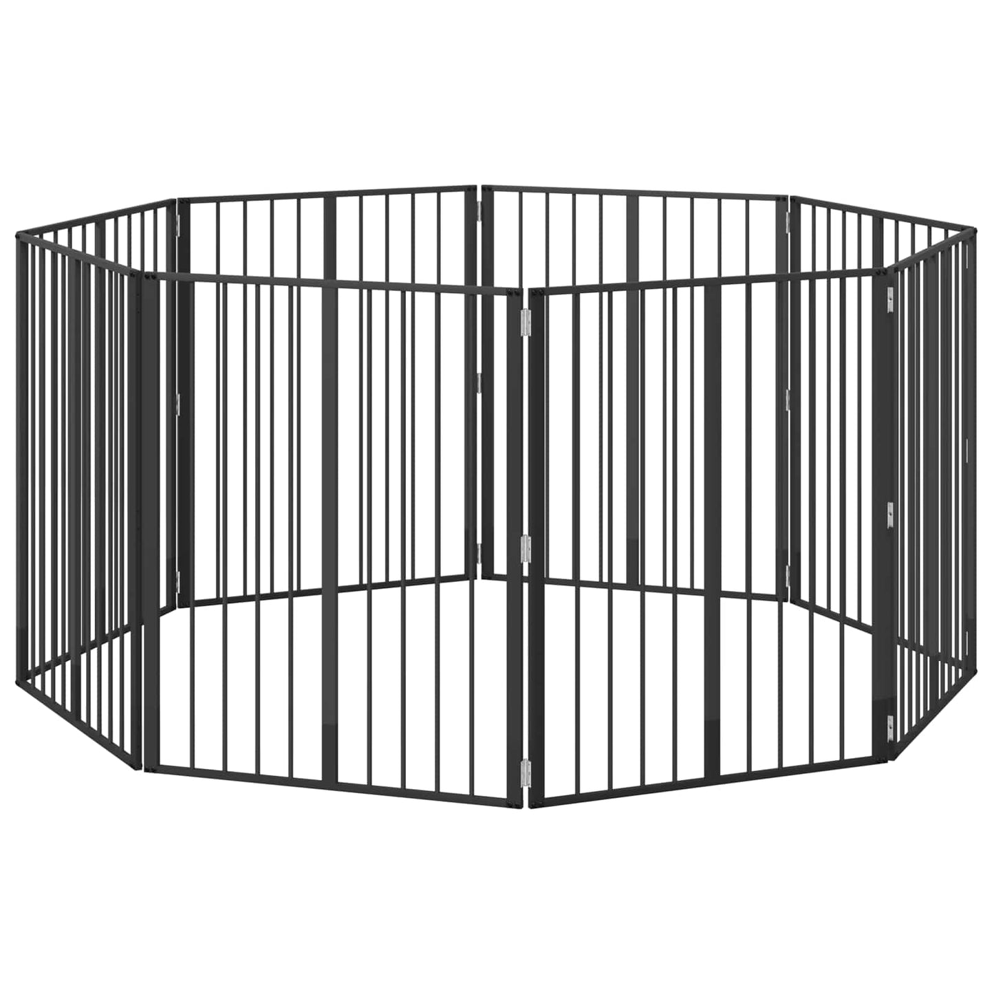 Hundeluke 8 pcs Svart 80 x 100 cm Galvanisert Stål