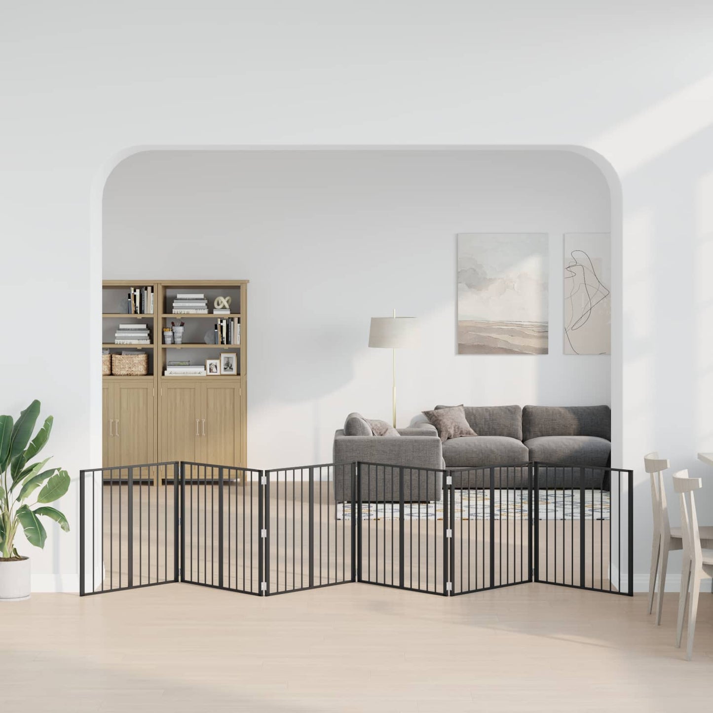 Hundeluke 6 pcs Svart 80 x 80 cm Galvanisert Stål