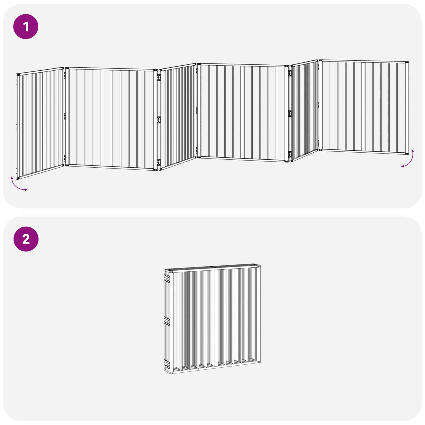 Hundeluke 6 pcs Svart 80 x 80 cm Galvanisert Stål