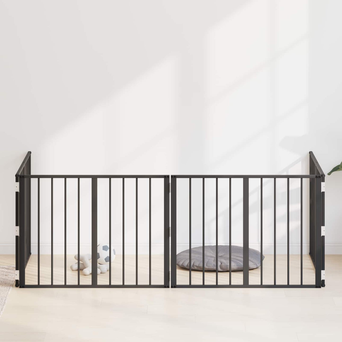 Hundeluke 4 pcs Svart 80 x 60 cm Galvanisert Stål