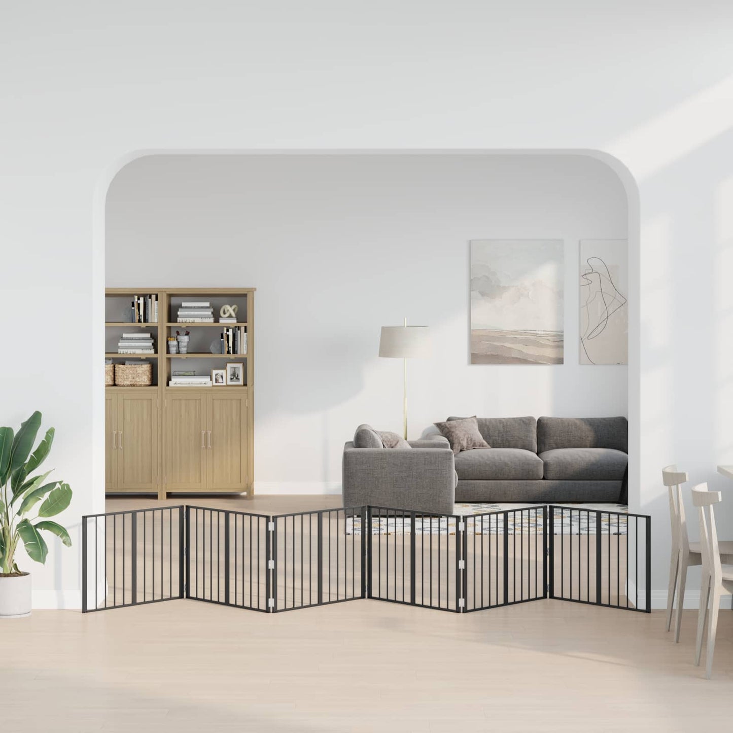 Hundeluke 6 pcs Svart 80 x 60 cm Galvanisert Stål