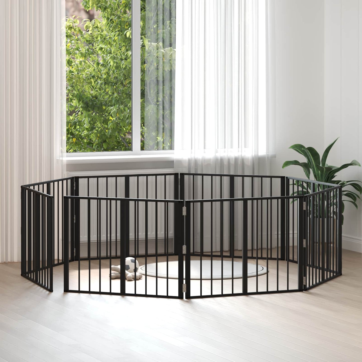 Hundeluke 8 pcs Svart 80 x 60 cm Galvanisert Stål
