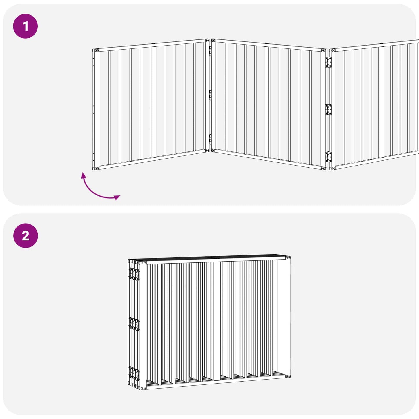 Hundeluke 8 pcs Svart 80 x 60 cm Galvanisert Stål