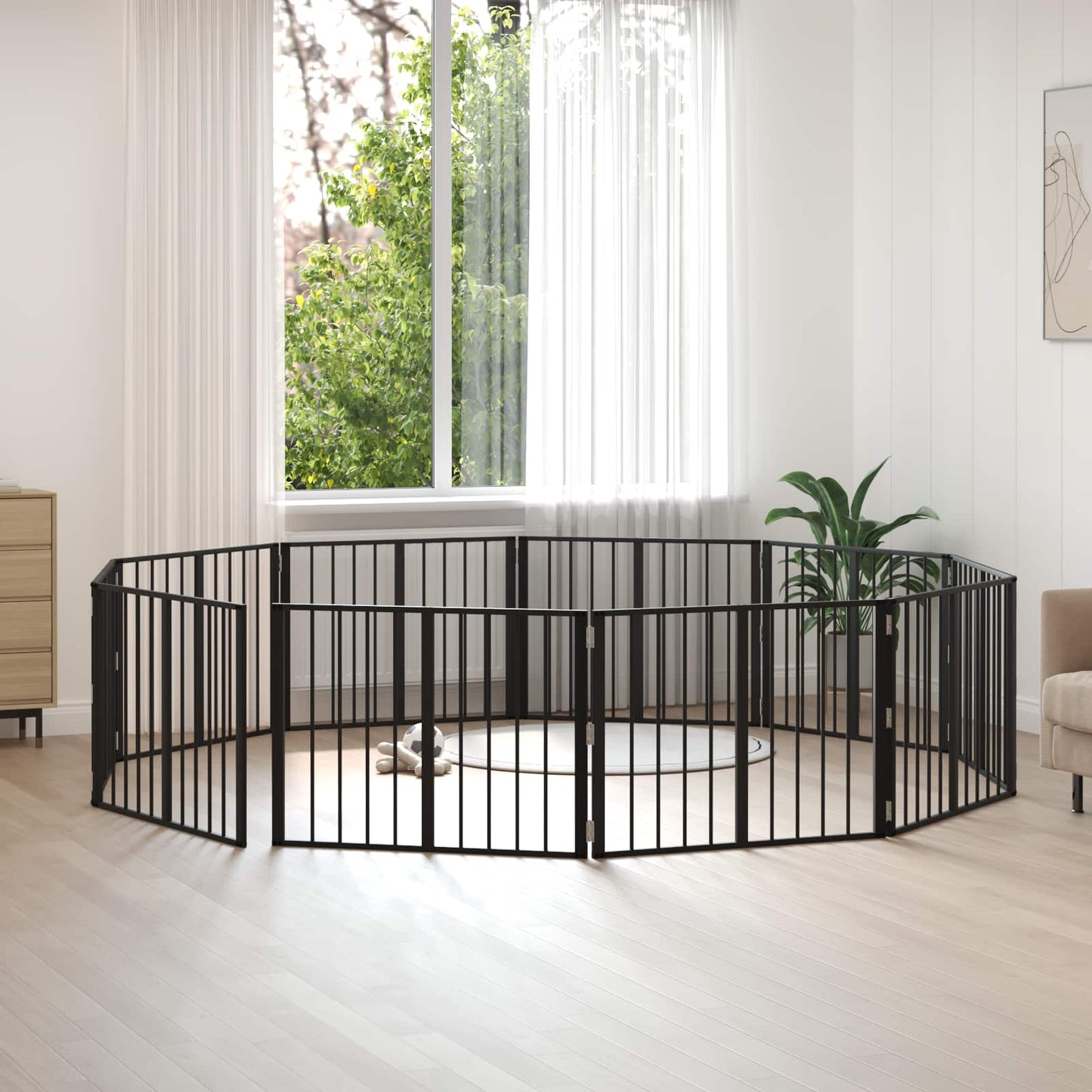 Hundeluke 10 pcs Svart 80 x 60 cm Galvanisert Stål
