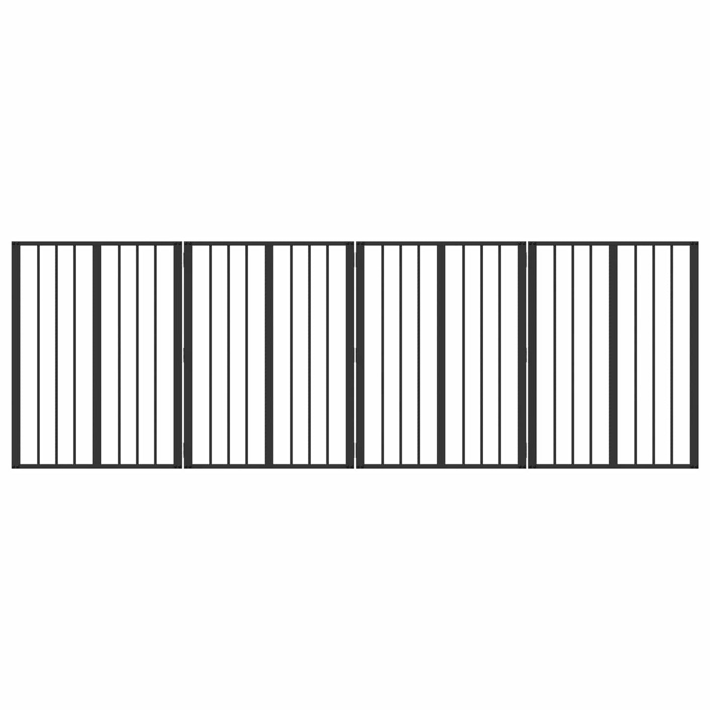 Hundeluke 4 pcs Svart 60 x 80 cm Galvanisert Stål