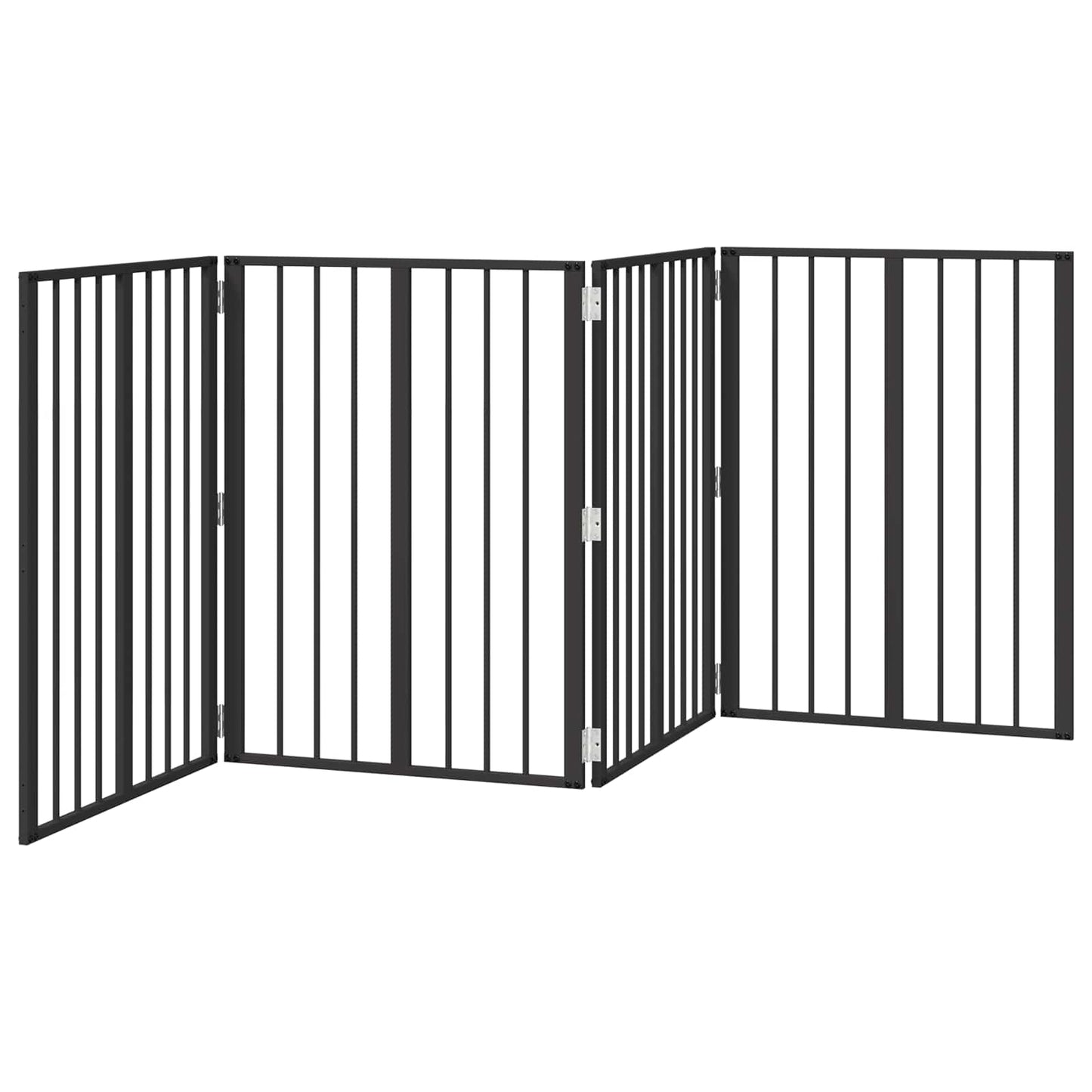 Hundeluke 4 pcs Svart 60 x 80 cm Galvanisert Stål