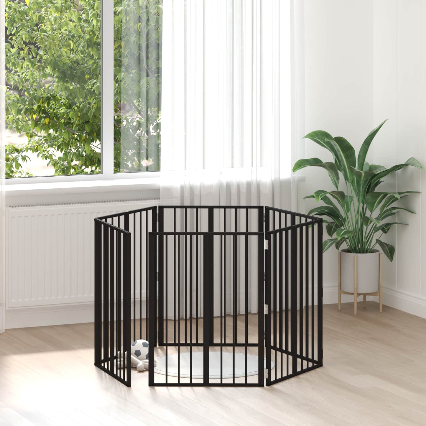 Hundeluke 6 pcs Svart 60 x 80 cm Galvanisert Stål