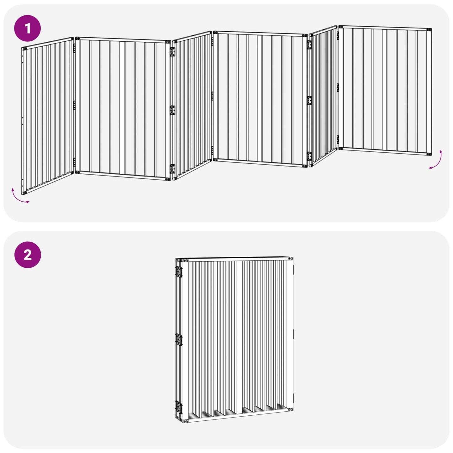 Hundeluke 6 pcs Svart 60 x 80 cm Galvanisert Stål