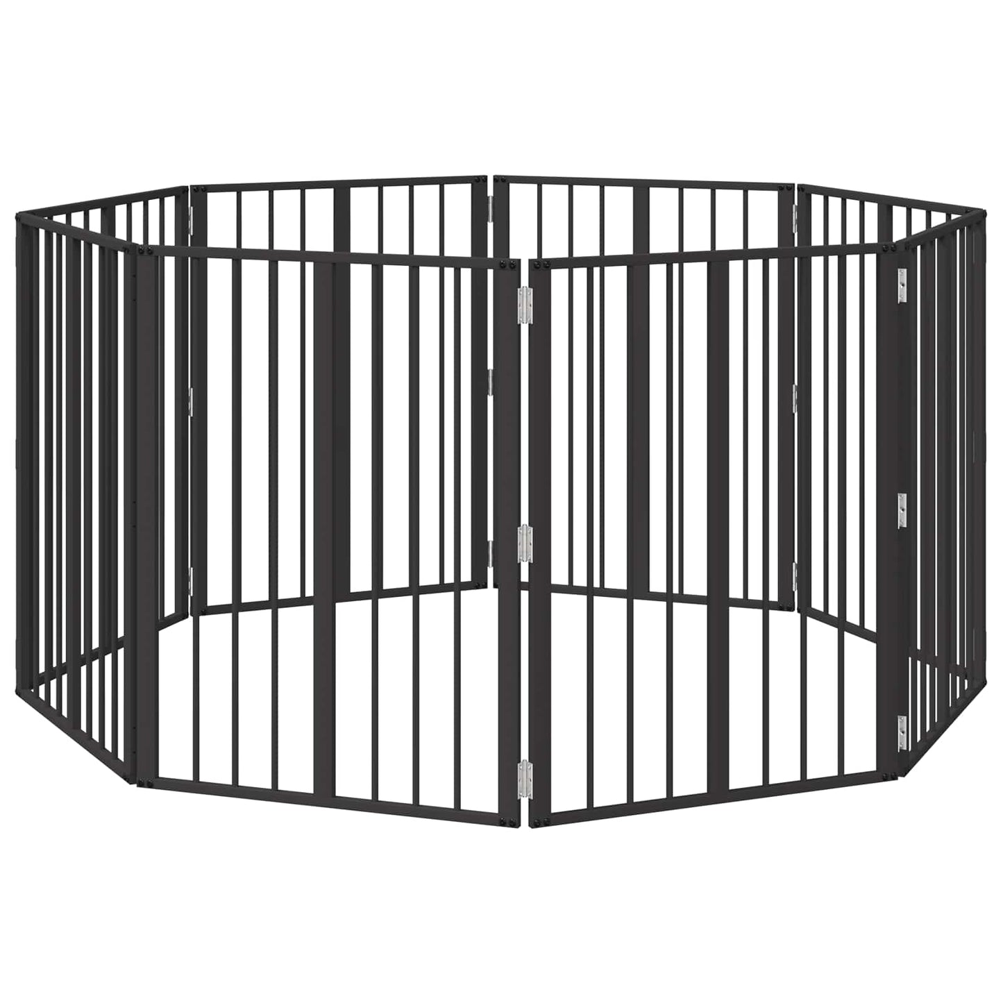 Hundeluke 8 pcs Svart 60 x 80 cm Galvanisert Stål