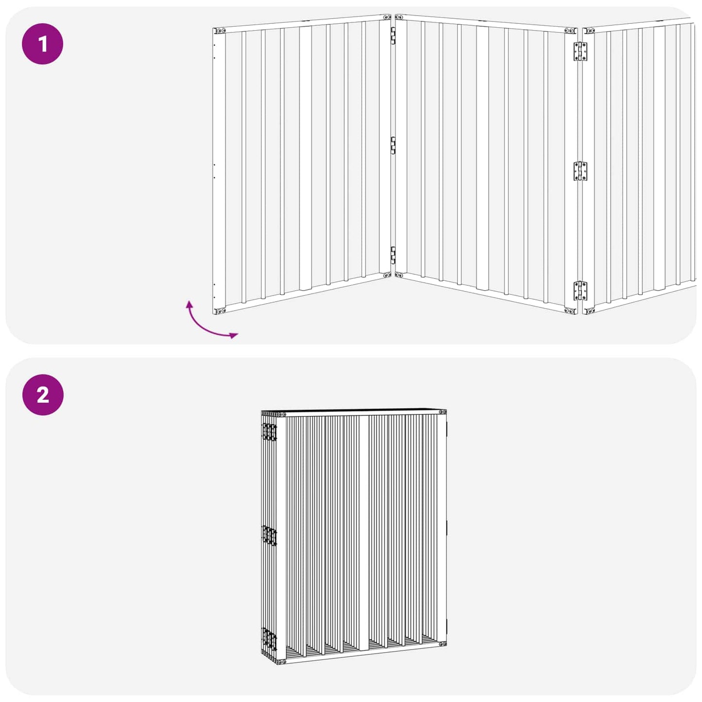 Hundeluke 8 pcs Svart 60 x 80 cm Galvanisert Stål