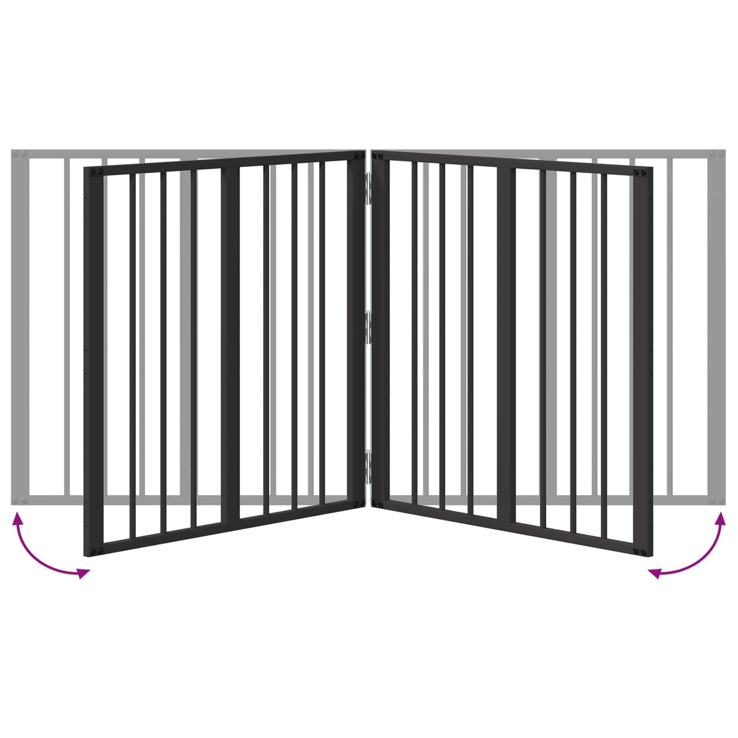Hundeluke 2 pcs Svart 60 x 60 cm Galvanisert Stål