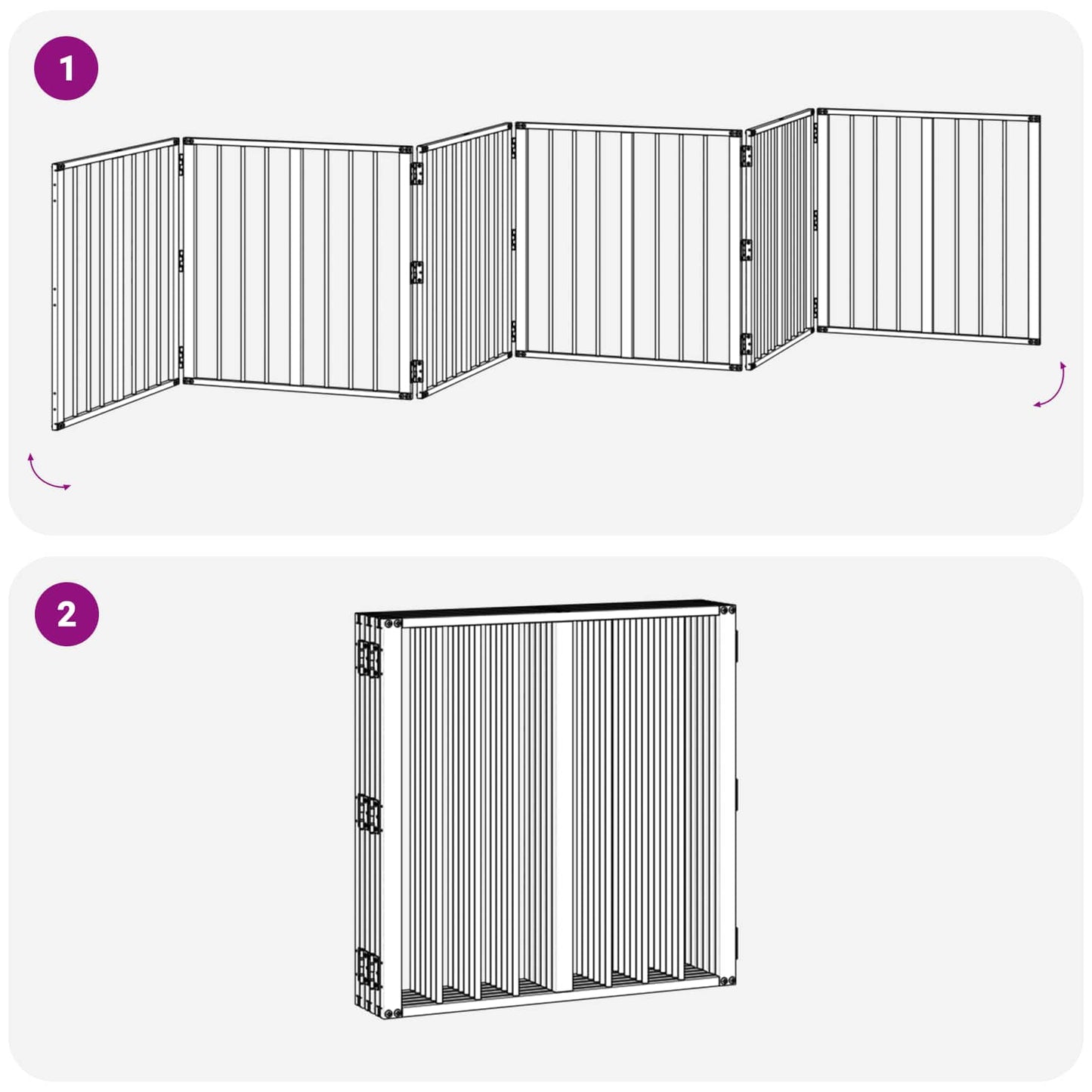Hundeluke 6 pcs Svart 60 x 60 cm Galvanisert Stål