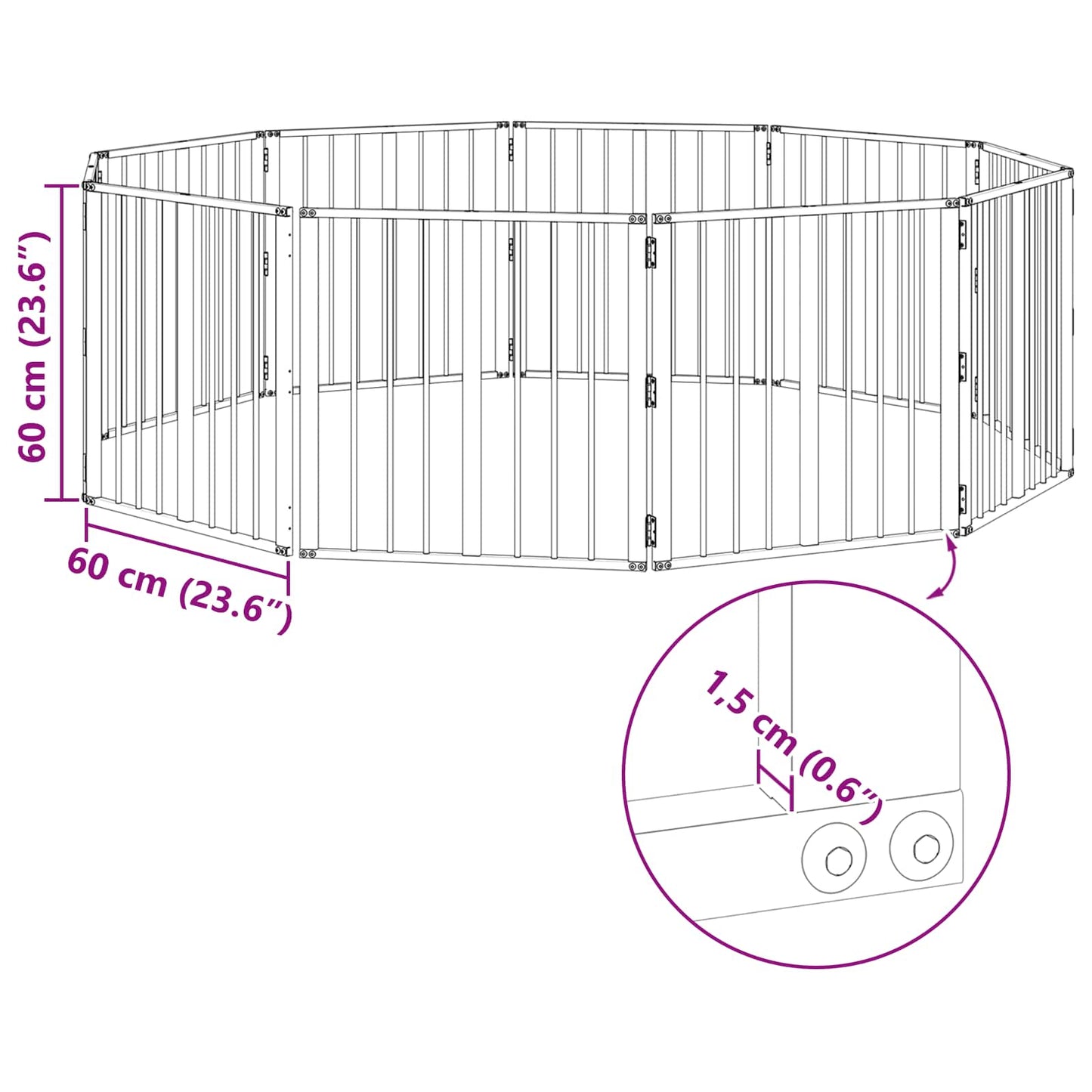 Hundeluke 10 pcs Svart 60 x 60 cm Galvanisert Stål