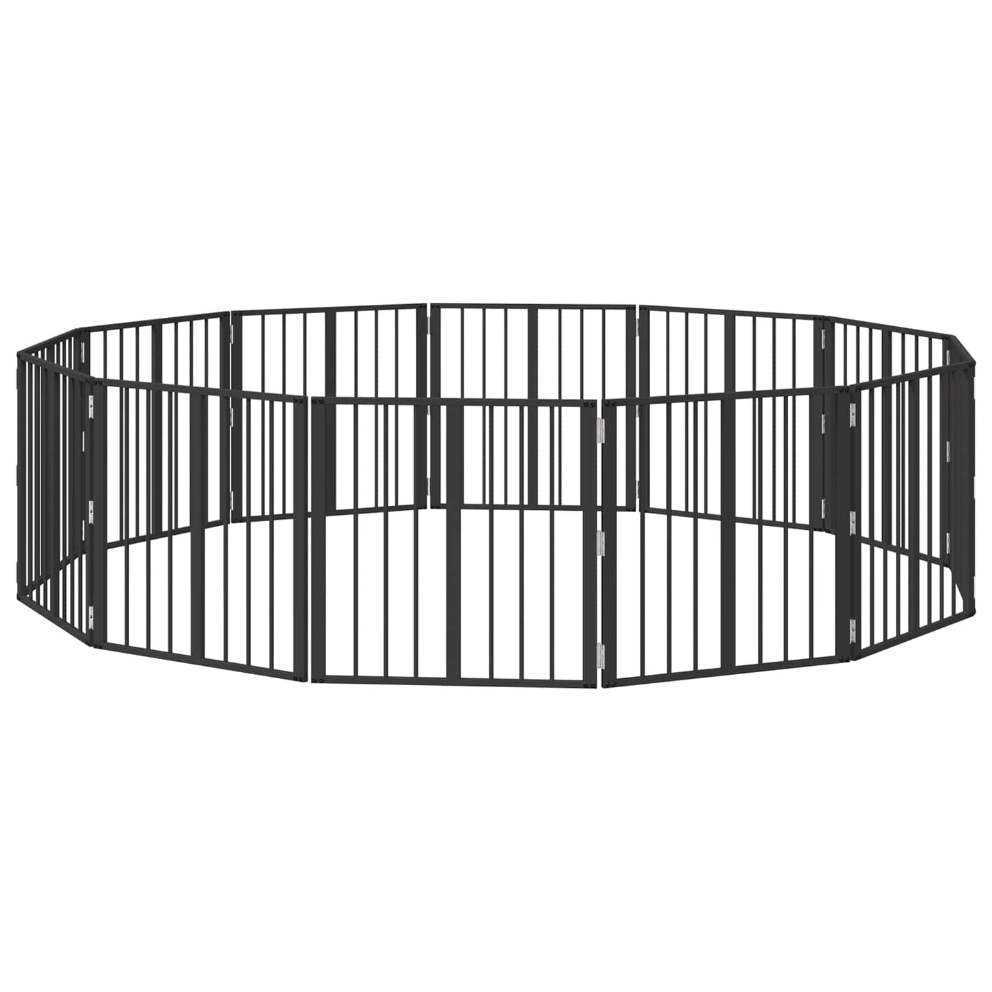 Hundeluke 12 pcs Svart 60 x 60 cm Galvanisert Stål