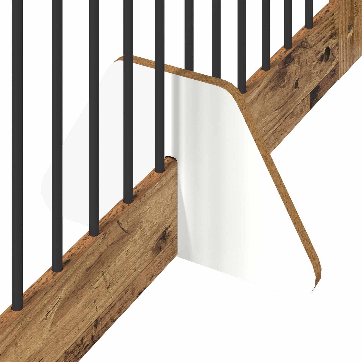Foldbar hundegitter med stativer 2 pcs Gammelt tre 200,5 cm