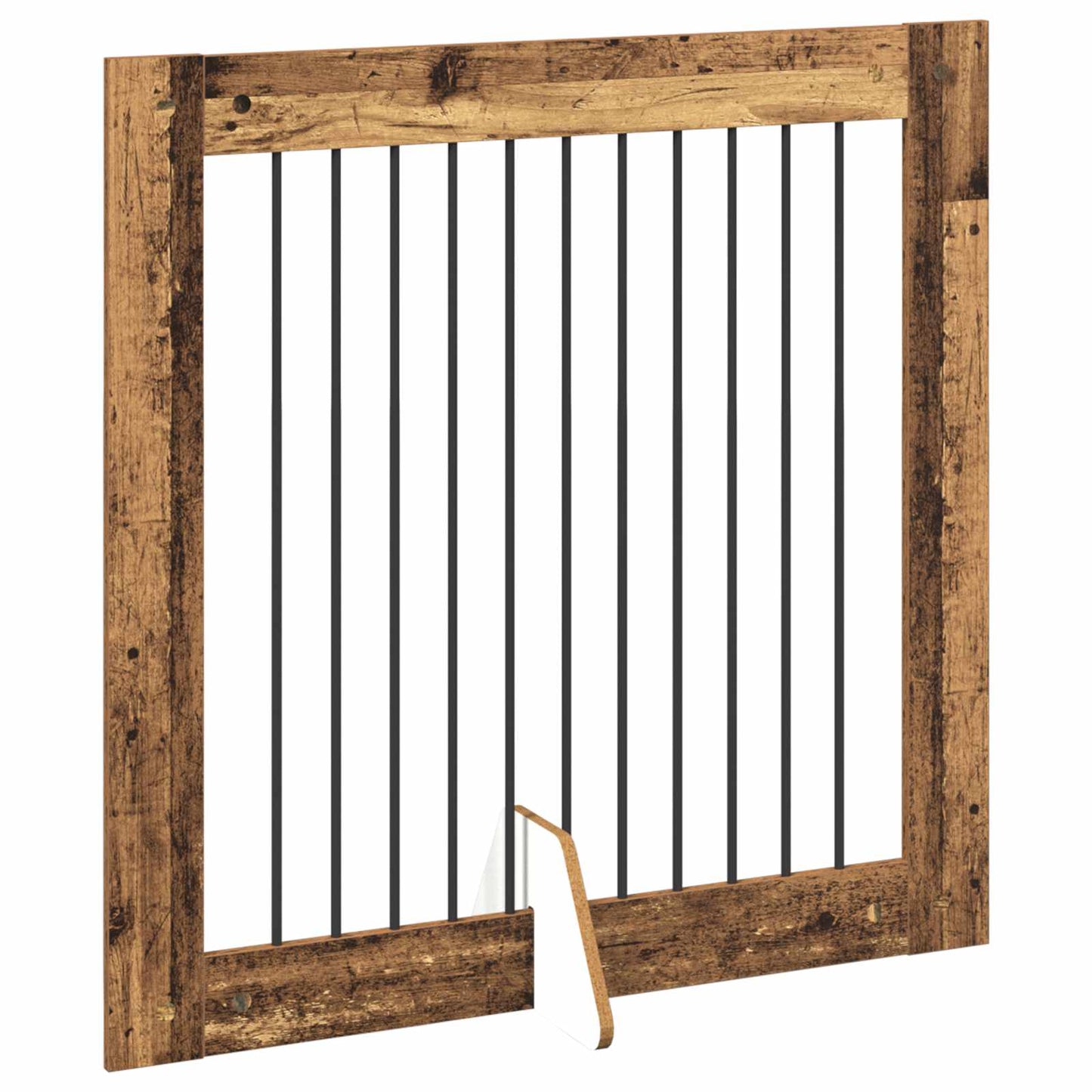 Foldbar hundegitter med stativer 2 pcs Gammelt tre 200,5 cm