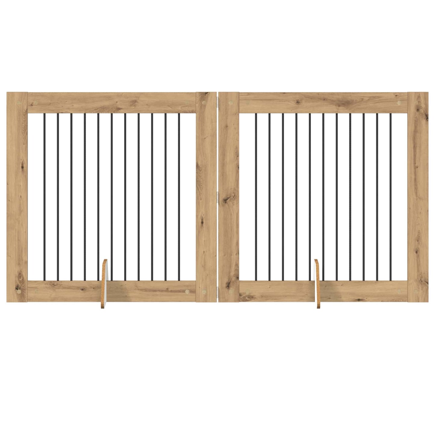 Foldbar hundegitter med stativer 2 pcs Artisan eik 200,5 cm