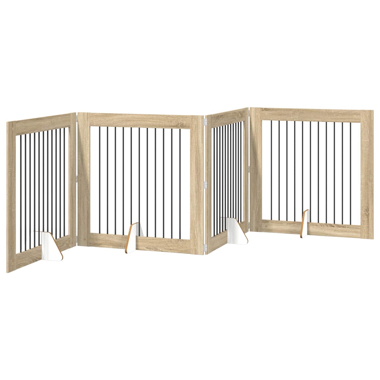 Hundegate med stender 4 pcs Sonoma eik 100 x 100 cm