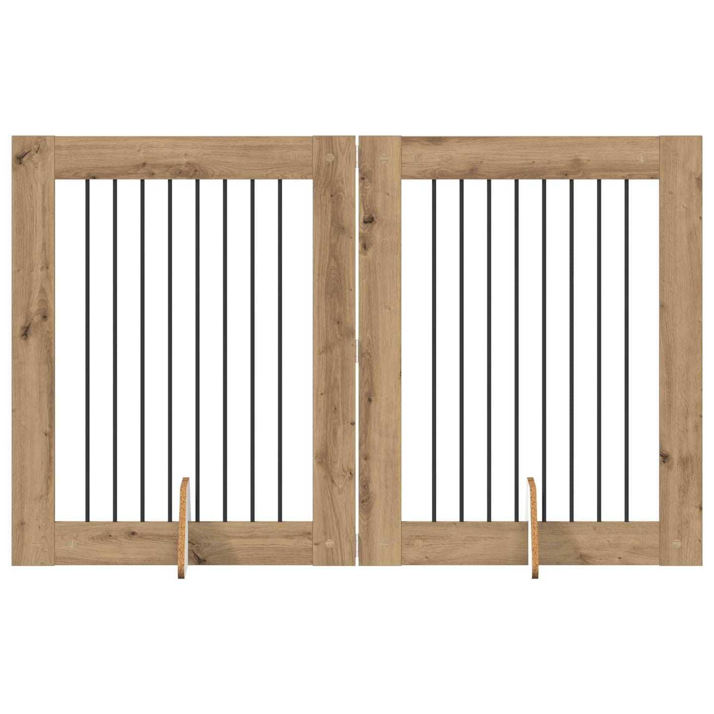 Foldbar hundegitter med stativer 2 pcs Artisan eik 160,5 cm