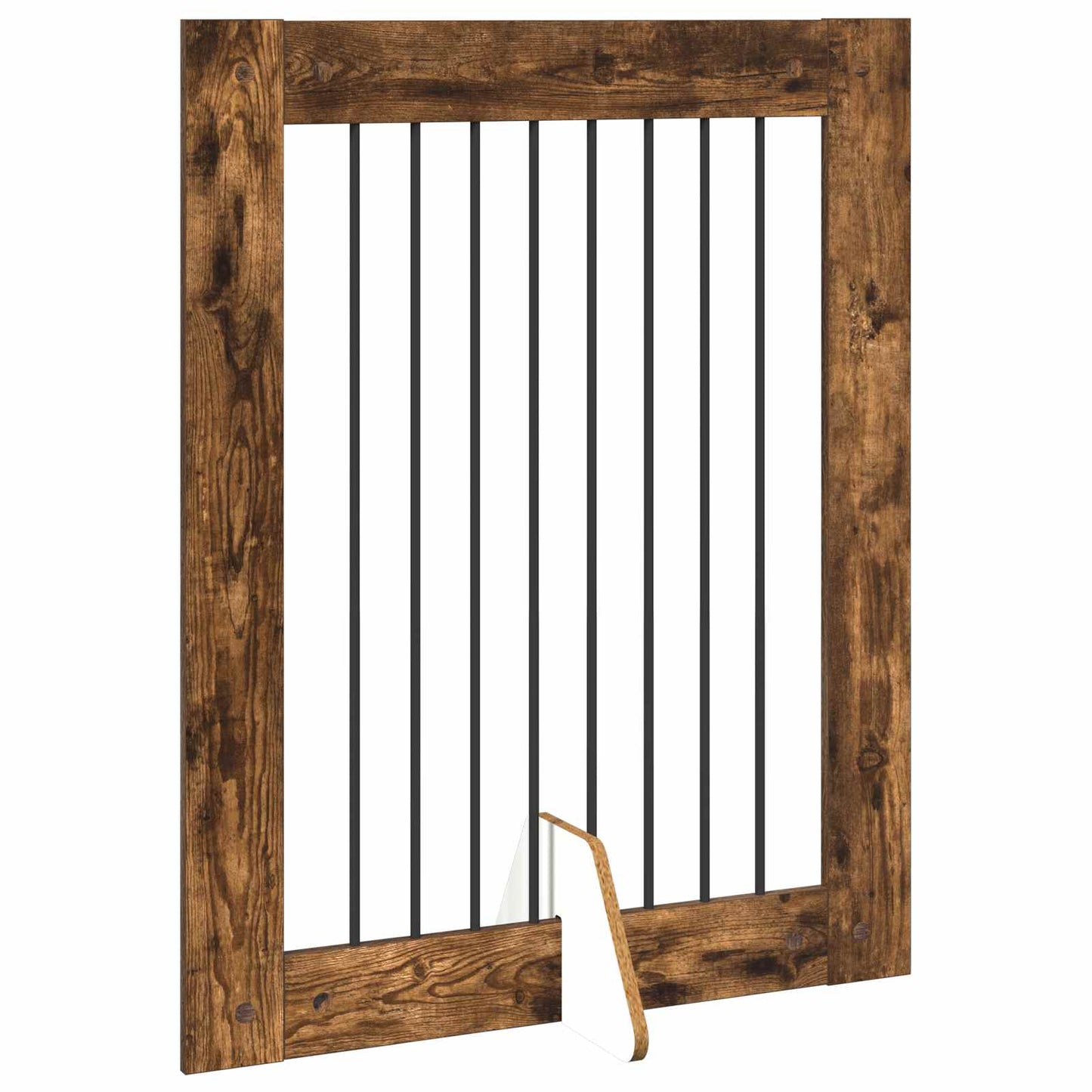 Foldbar hundegitter med stativer 4 pcs Røkt Eik 321 cm