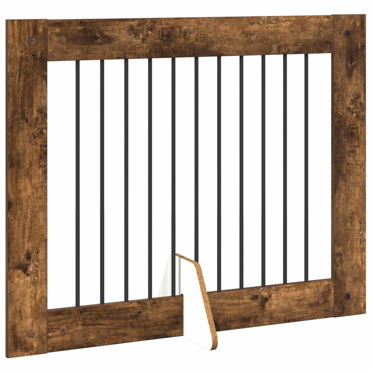 Foldbar hundegitter med stativer 2 pcs Røkt Eik 200,5 cm