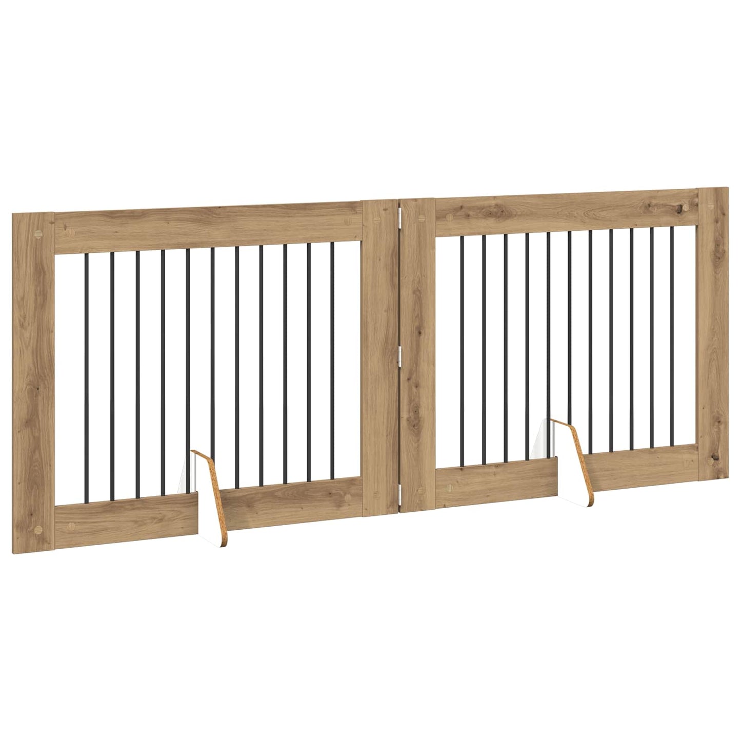 Foldbar hundegitter med stativer 2 pcs Artisan eik 200,5 cm