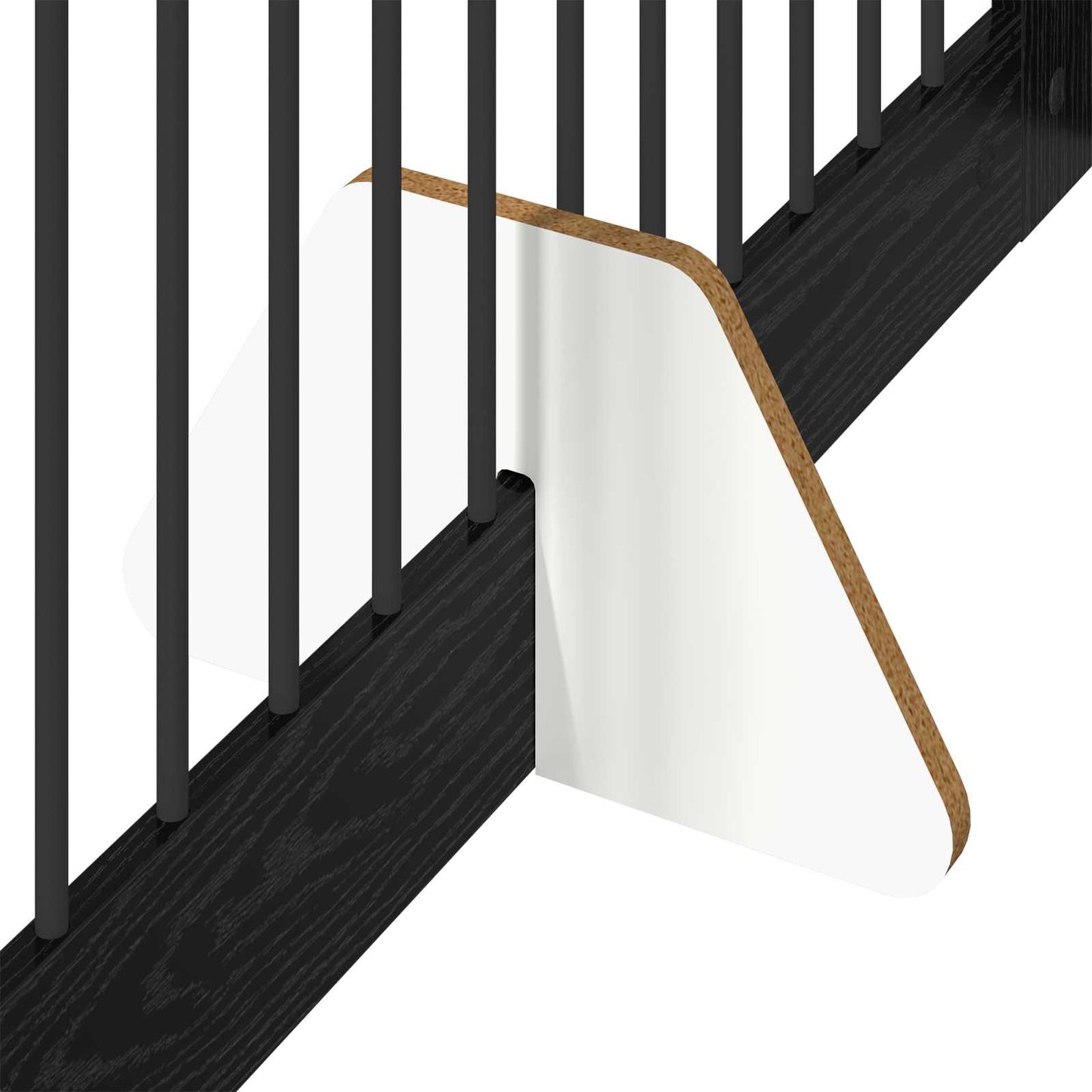 Hundegate med stender 4 pcs Svart eik 100 x 80 cm