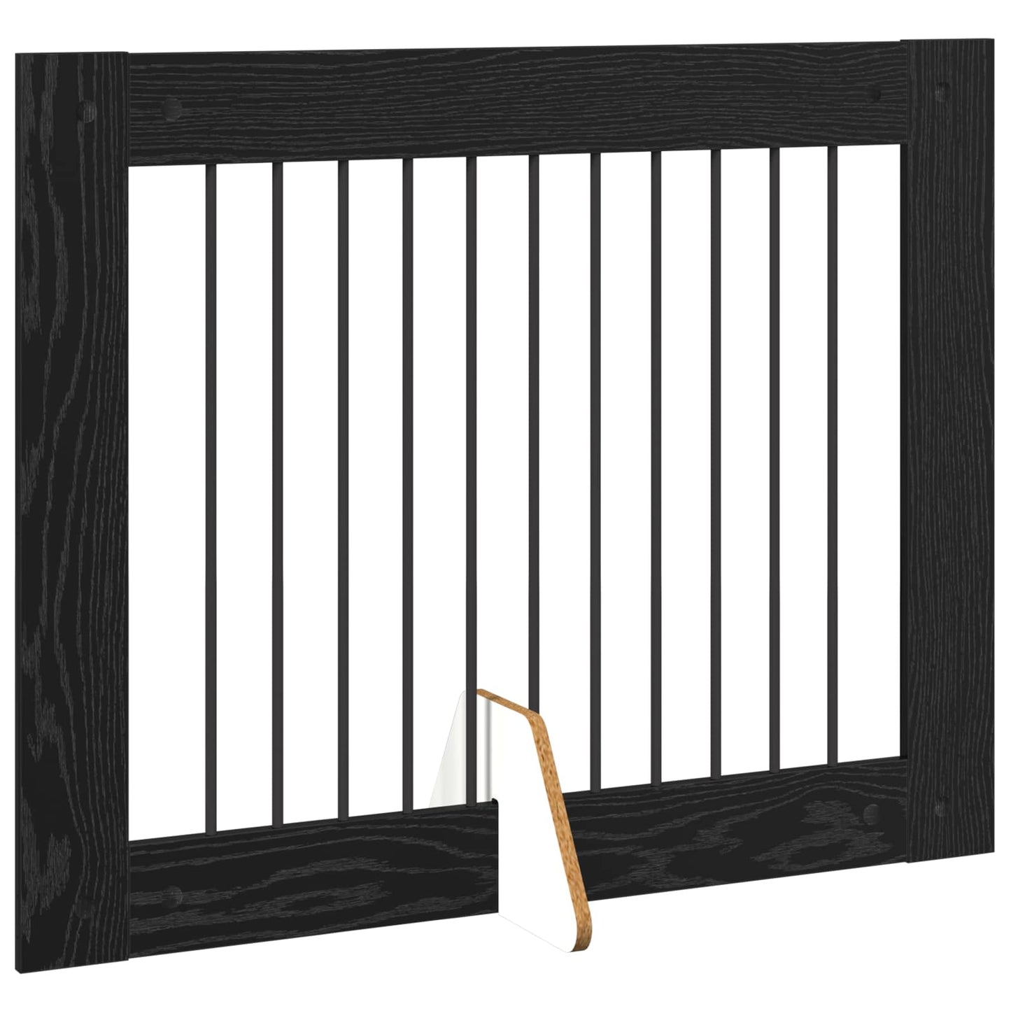 Hundegate med stender 4 pcs Svart eik 100 x 80 cm